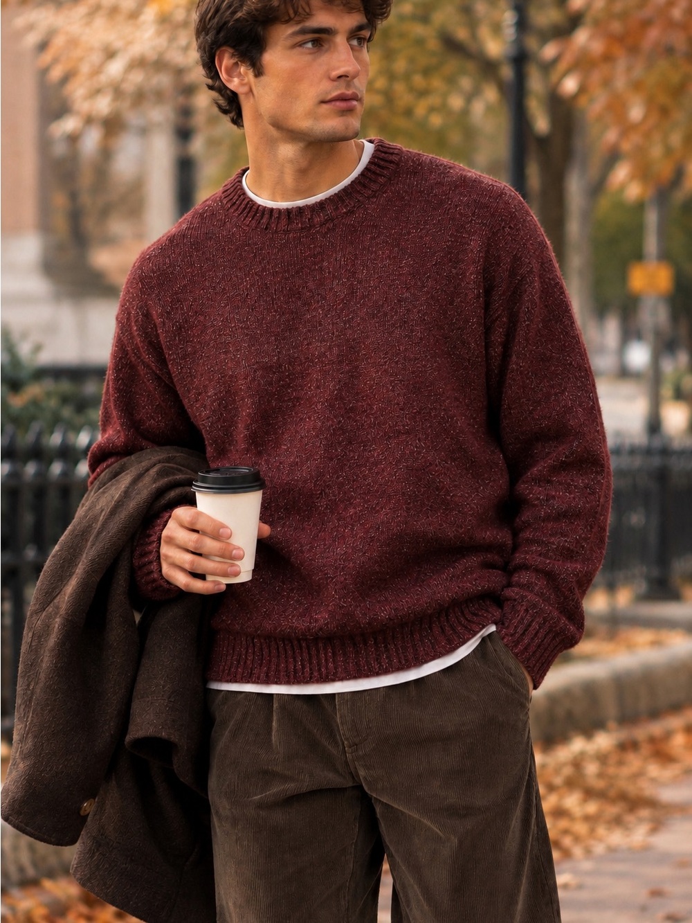 Old Navy Soft-Washed Crew-Neck Sweater Men's Burgandy Large